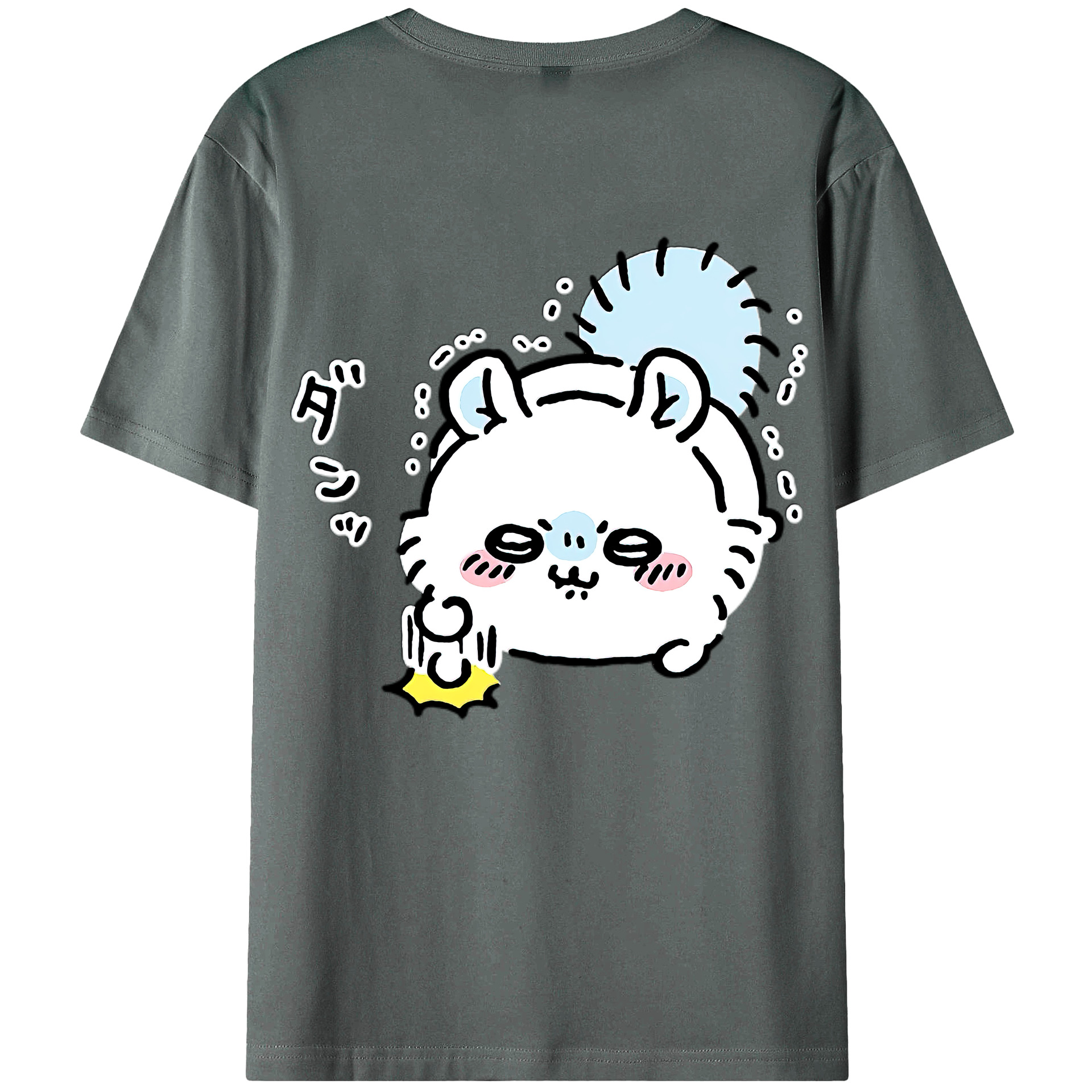 （画像用） ちいかわ モモンガ Chii-kawa Momonga 綿100％ メンズ半袖Tシャツ（バックプリント） 通気性